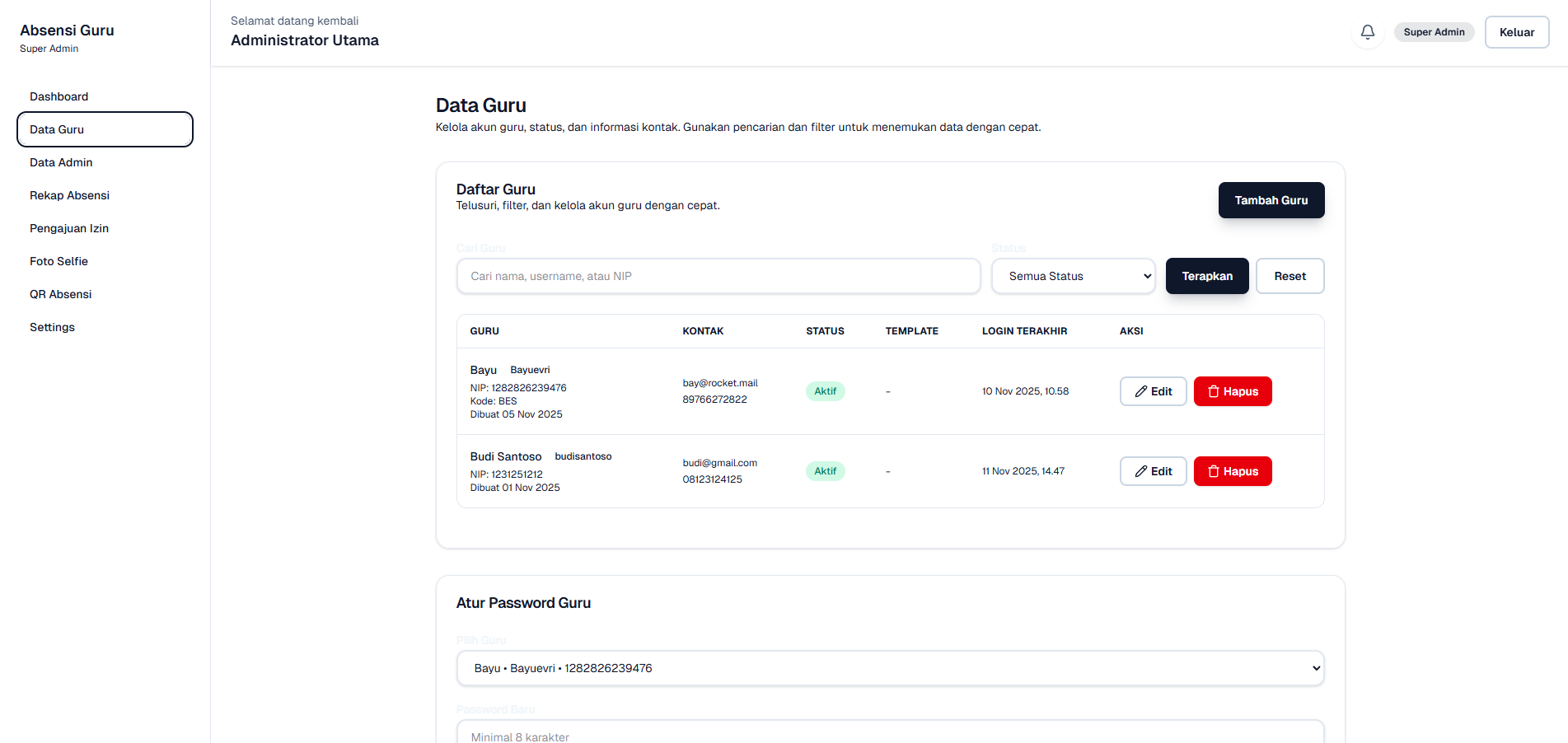 Website Absensi Sekolah